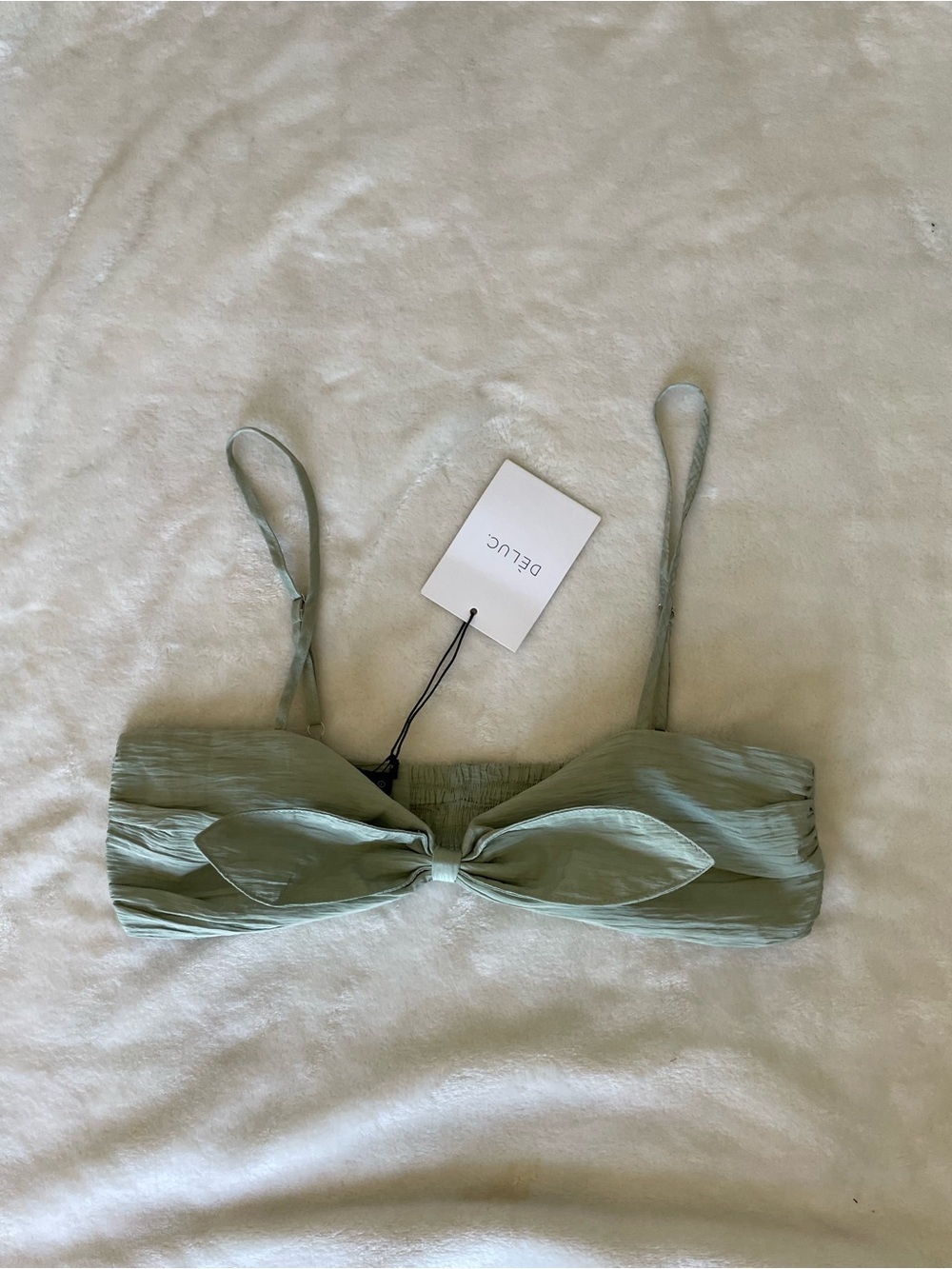 Deluc Sage Green Bow Bandeau Bralette